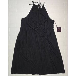 Ava & Viv Black Halter Style Dress 2X